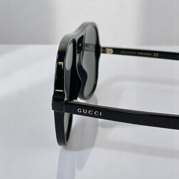 NIB Gucci Silver and Black Aviator Men's Sunglasses - Picture 2 of 9